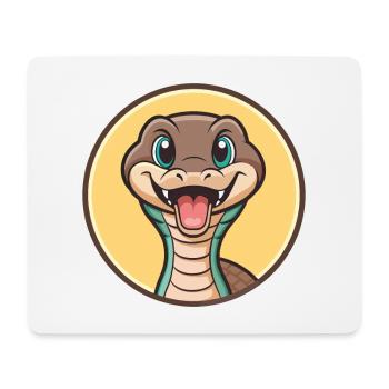 Schlange Kawaii Cartoon Figur Tier Haustier Gesicht - Mousepad (Querformat) - Weiß - Vorne