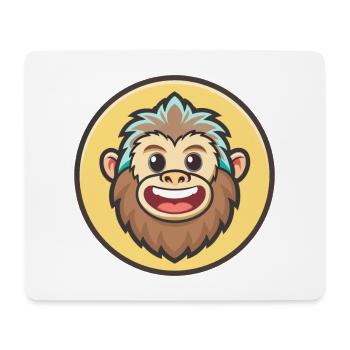 Yeti Kawaii Cartoon Character Animal Pet Face - Mouse Pad (horizontal) - white - Front