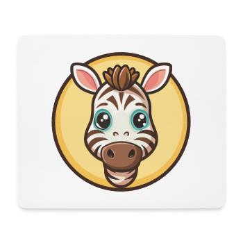 Zebra Kawaii Cartoon Figur Tier Haustier Gesicht - Mousepad (Querformat) - Weiß - Vorne