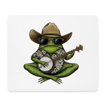 VERDAMMT, ICH LIEBE FRÖSCHE! FROSCH-BANJO-SPIELER - Mousepad (Querformat) - Weiß - Vorne