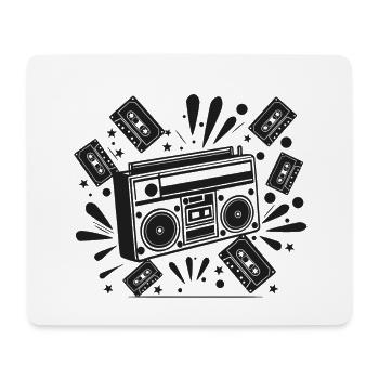 Vintage Boombox Kassetten Nostalgie - Mousepad (Querformat) - Weiß - Vorne
