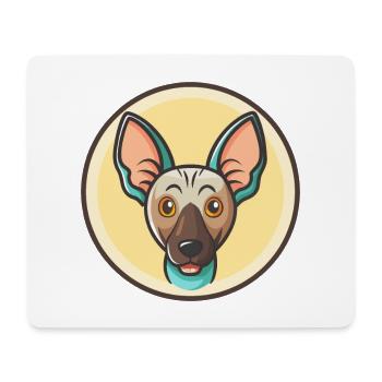 Race de chien sans poils africain dessin animé kawaii clipart - Tapis de souris (format paysage) - blanc - Devant