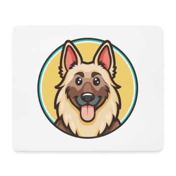 Berger afghan, race de chien, dessin animé kawaii clipart - Tapis de souris (format paysage) - blanc - Devant