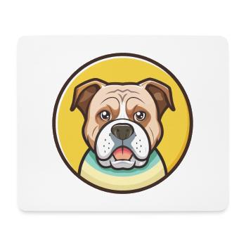 Dessin animé de race de chien bouledogue américain kawaii clipart - Tapis de souris (format paysage) - blanc - Devant