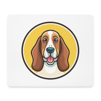 Basset Hound Hunderasse Cartoon Kawaii Clipart Haustier - Mousepad (Querformat) - Weiß - Vorne