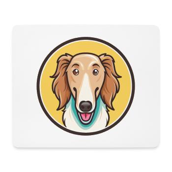 Borzoi Dog Breed Cartoon Kawaii Clipart Animal Pet - Mouse Pad (horizontal) - white - Front