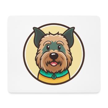 Bouvier des Flandres Chien Race Dessin animé Kawaii Pet - Tapis de souris (format paysage) - blanc - Devant