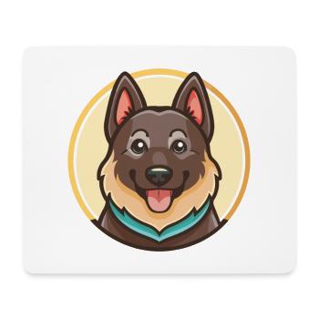 Noir Norvégien Elkhound Chien Race Dessin animé Kawaii - Tapis de souris (format paysage) - blanc - Devant