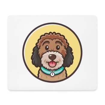 Chien d’eau cantabrique race dessin animé Kawaii Clipart - Tapis de souris (format paysage) - blanc - Devant