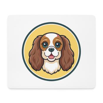 Dessin animé de la race de chien Cavalier King Charles Spaniel - Tapis de souris (format paysage) - blanc - Devant