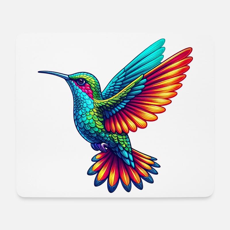 Kolibri - Mousepad (Querformat) - Weiß