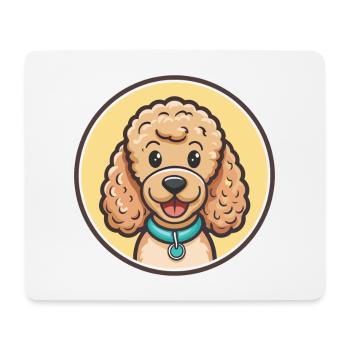 Corded Poodle Dog Breed Cartoon Kawaii Clipart Pet - Mouse Pad (horizontal) - white - Front