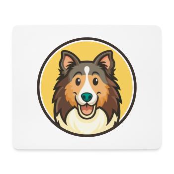 Collie Race de chien Dessin animé Kawaii Clipart Animal de compagnie - Tapis de souris (format paysage) - blanc - Devant