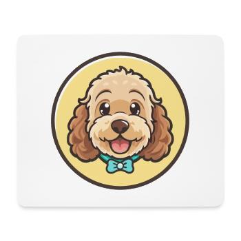 Race de chien Cockapoo Dessin animé coloré Kawaii Clipart - Tapis de souris (format paysage) - blanc - Devant