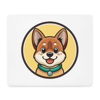 Dessin animé kawaii de race de chien de Chongqing - Tapis de souris (format paysage) - blanc - Devant