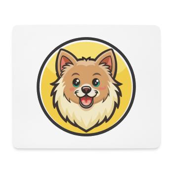 Chien Spitz danois, dessin animé Kawaii, clipart pour animaux de compagnie - Tapis de souris (format paysage) - blanc - Devant
