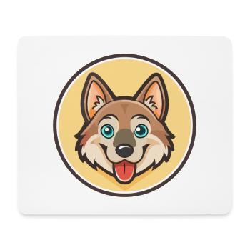 Chien-loup tchécoslovaque Race de chien Dessin animé Kawaii - Tapis de souris (format paysage) - blanc - Devant