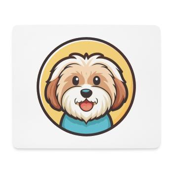 Coton De Tulear Chien Race Dessin animé Kawaii Clipart - Tapis de souris (format paysage) - blanc - Devant