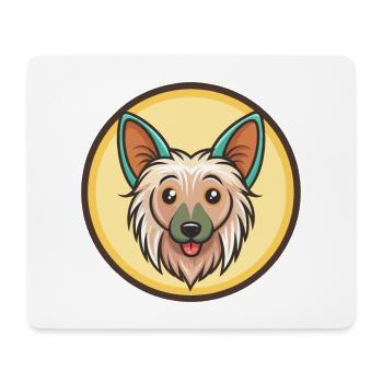 Chien à crête chinoise race dessin animé Kawaii Clipart - Tapis de souris (format paysage) - blanc - Devant