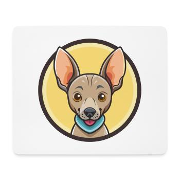 Chien équatorien sans poils race drôle dessin animé Kawaii - Tapis de souris (format paysage) - blanc - Devant