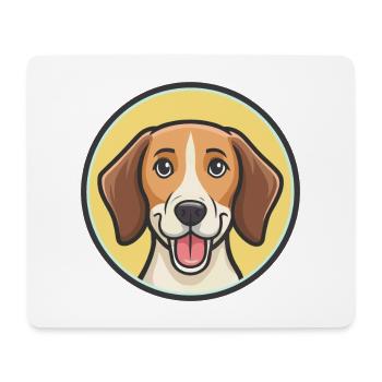 Anglais Foxhound Chien Race Dessin animé Kawaii Clipart - Tapis de souris (format paysage) - blanc - Devant