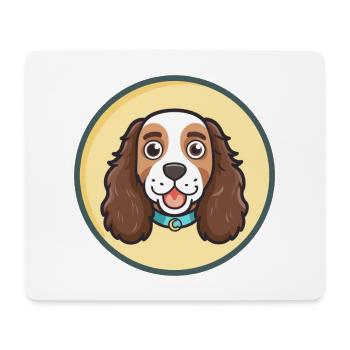 English Water Spaniel Dog Breed Cartoon Kawaii Pet - Mouse Pad (horizontal) - white - Front