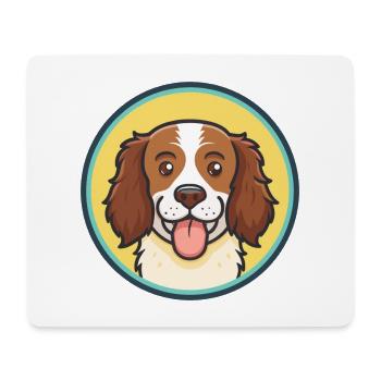 French Brittany Dog Breed Cartoon Kawaii Clipart - Mouse Pad (horizontal) - white - Front