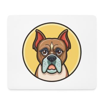 Deutscher Boxer Hund Rasse Cartoon Kawaii Clipart Haustier - Mousepad (Querformat) - Weiß - Vorne