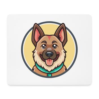 Berger géorgien chien race dessin animé Kawaii Clipart - Tapis de souris (format paysage) - blanc - Devant