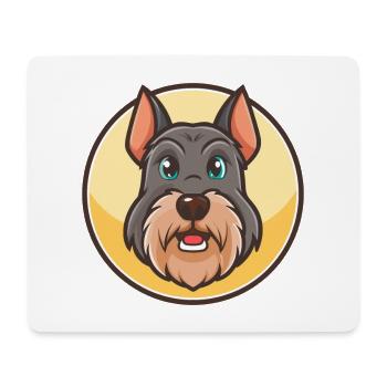 Giant Schnauzer Dog Breed Cartoon Kawaii Clipart - Mouse Pad (horizontal) - white - Front