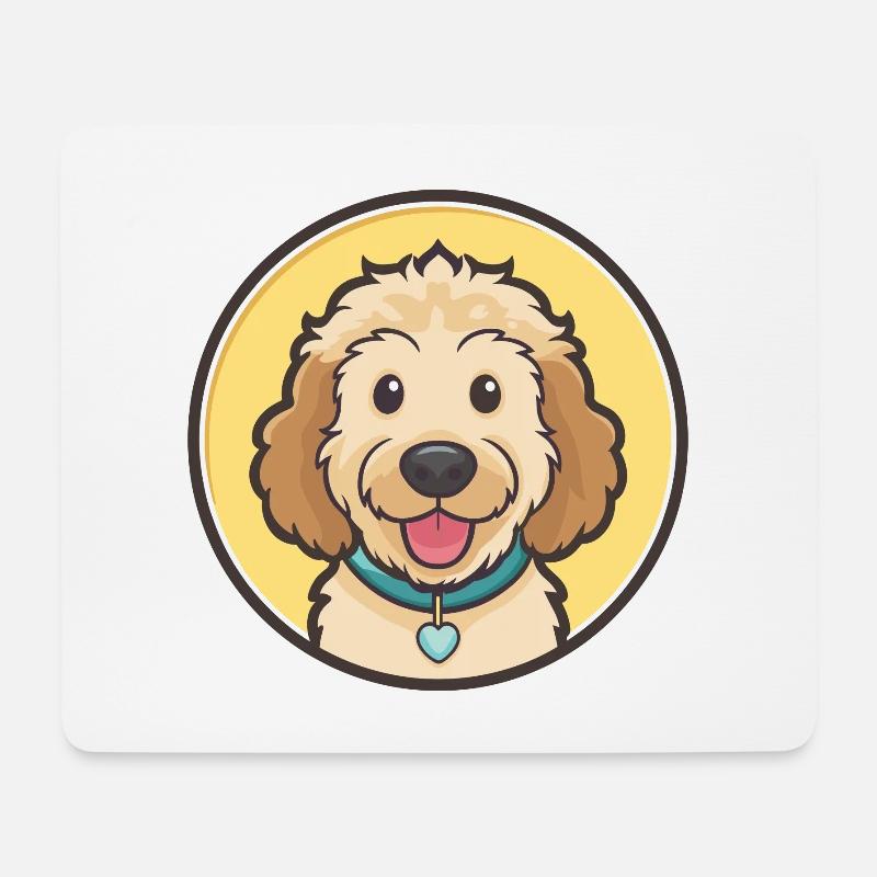 Goldendoodle Do Hunderasse Cartoon Kawaii Clipart - Mousepad (Querformat) - Weiß