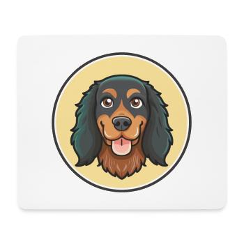 Gordon Setter Chien Race Dessin animé Kawaii Clipart Animal de compagnie - Tapis de souris (format paysage) - blanc - Devant
