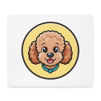 caniche miniature chien race dessin animé Kawaii Clipart - Tapis de souris (format paysage) - blanc - Devant