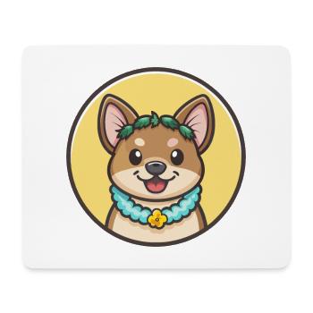Hawaïen Poi Chien Race Dessin animé Kawaii Clipart Animal de compagnie - Tapis de souris (format paysage) - blanc - Devant
