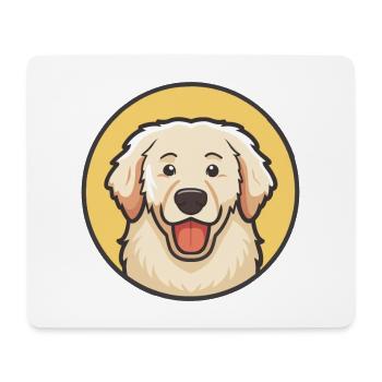 Hongrois Kuvasz Chien Race Dessin animé Kawaii Clipart - Tapis de souris (format paysage) - blanc - Devant