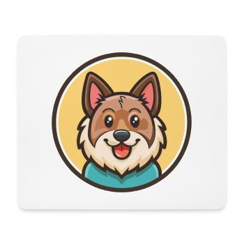 Hmong Bobtail Chien Race Dessin animé Kawaii Clipart Animal de compagnie - Tapis de souris (format paysage) - blanc - Devant