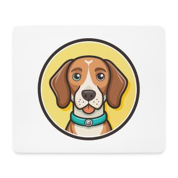 Istrian Coarse Haired Hound Dog Breed Cartoon Pet - Mouse Pad (horizontal) - white - Front