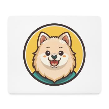Spitz japonais chien race dessin animé Kawaii Clipart - Tapis de souris (format paysage) - blanc - Devant