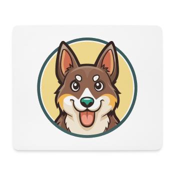 Berger Laponien Chien Race Dessin animé Kawaii Clipart - Tapis de souris (format paysage) - blanc - Devant