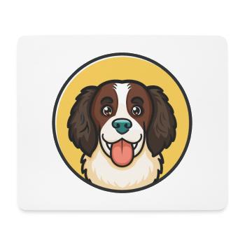 Landseer Chien Race Coloré Dessin animé Kawaii Clipart - Tapis de souris (format paysage) - blanc - Devant