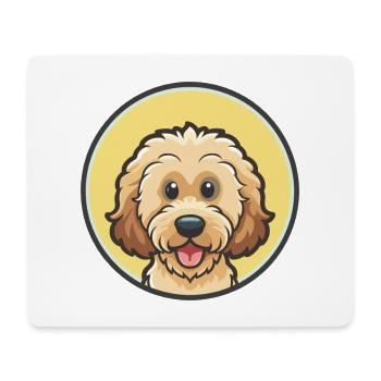 Labradoodle Dog Breed Funny Cartoon Kawaii Clipart - Mouse Pad (horizontal) - white - Front