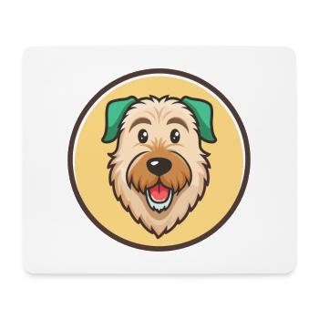 Irish Wolfhound Dog Breed Cartoon Kawaii Clipart - Mouse Pad (horizontal) - white - Front