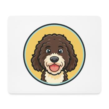 Portuguese Water Dog Breed Cartoon Kawaii Clipart - Mouse Pad (horizontal) - white - Front