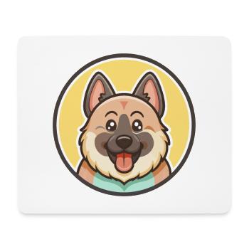Norwegian Elkhound Dog Breed Cartoon Kawaii - Mouse Pad (horizontal) - white - Front