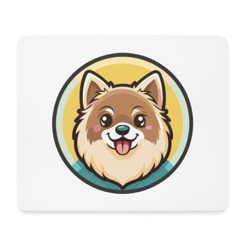 Nordic Spitz Dog Breed Cartoon Kawaii Clipart Pet - Mouse Pad (horizontal) - white - Front