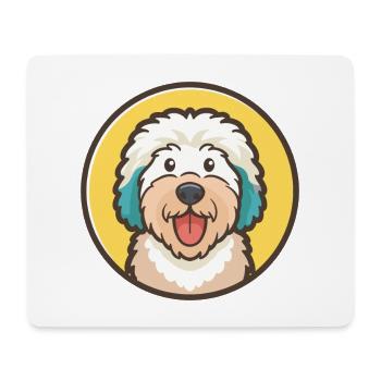 Old English Sheepdog Dog Breed Cartoon Kawaii Pet - Mouse Pad (horizontal) - white - Front