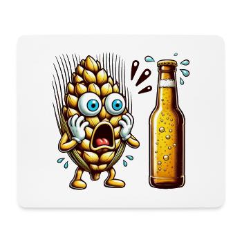 Design amusant de houblon à bière - Tapis de souris (format paysage) - blanc - Devant