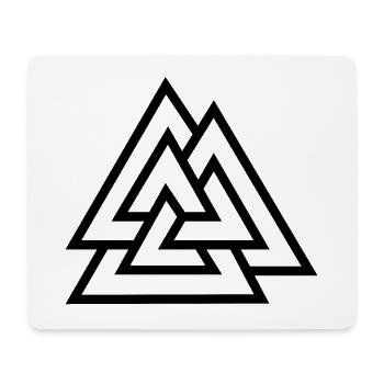 Organic Valknut: Odin's Sacred Knot - Mouse Pad (horizontal) - white - Front