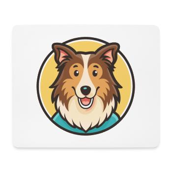 Scotch Collie Chien Race Dessin animé Kawaii Clipart Animal de compagnie - Tapis de souris (format paysage) - blanc - Devant