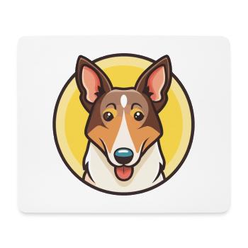 Smooth Collie Dog Breed Cartoon Kawaii Clipart Pet - Mouse Pad (horizontal) - white - Front